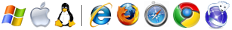 Logo di MSWindows, MacOSX e Linux